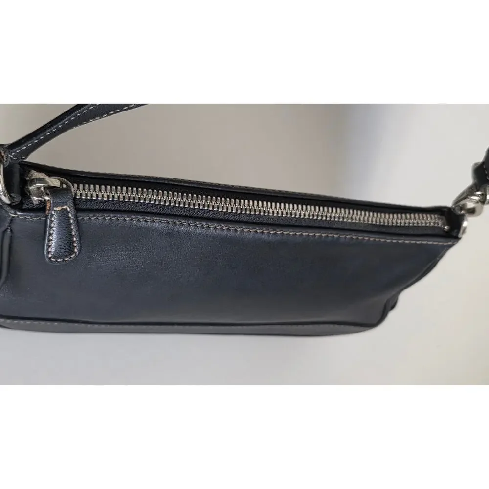 Coach Black Leather Mini Shoulder Bag Purse Style 7765